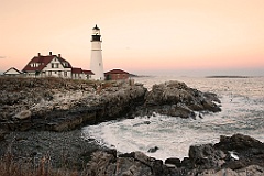 Dusk settles in at Portland Head ighthouse.